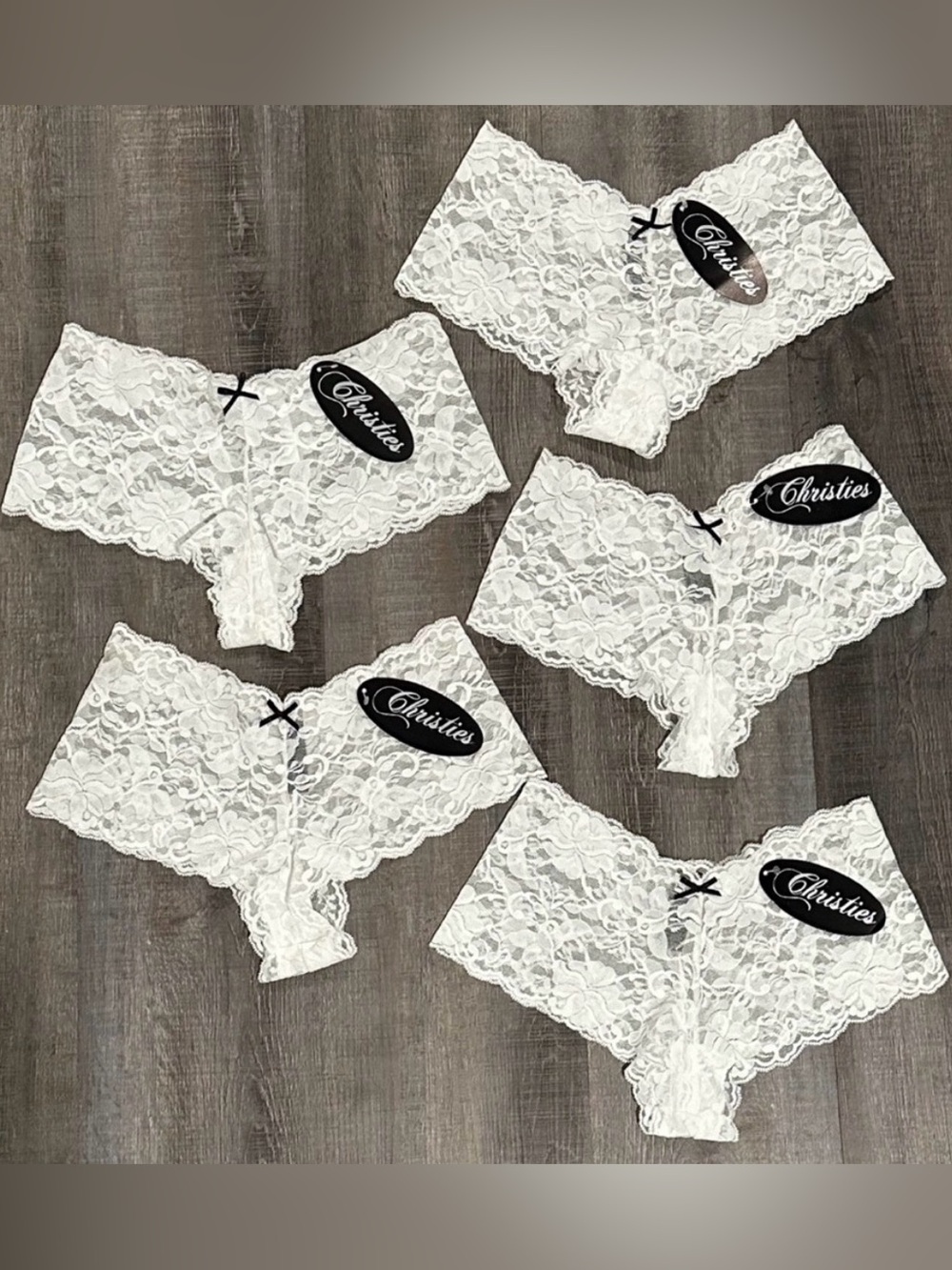 New Set of 5 Women’s Size 5 White Lace Cheeky Hipster Panties Underwear